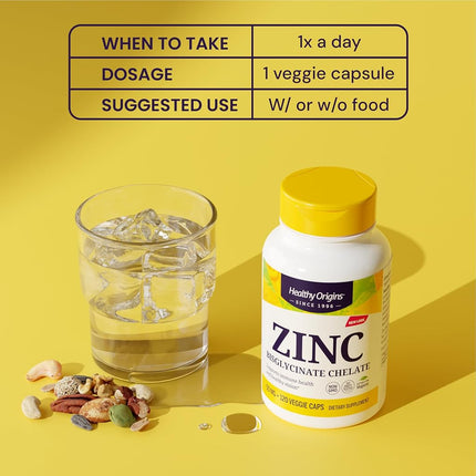 Healthy Origins Zinc Bisglycinate Chelate 50 Mg, 120 Count