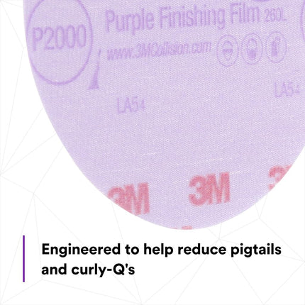 3M 30666-50PK Hookit 6" Purple Finishing Film Disc, (Pack of 50)
