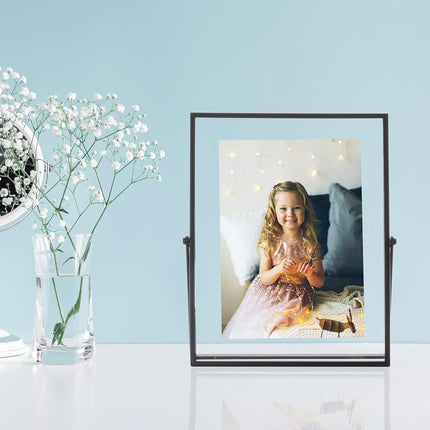 Lawrence Frames Metal Easel Float Picture Frame, 5x7, Black