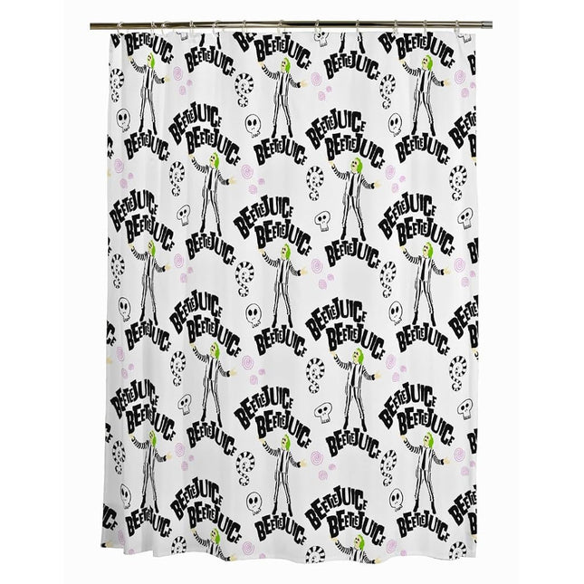 Franco Collectibles Beetlejuice Halloween Bath Microfiber Shower Curtain, 70x72, (Officially Licensed Product)