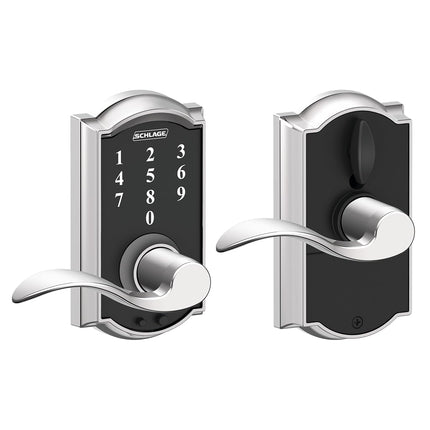 Schlage Touch Electronic Lock, Lever Handle, Camel