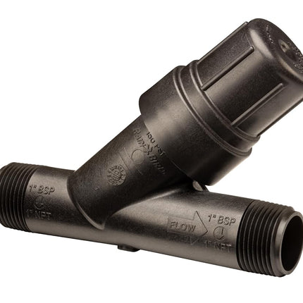 Rain Bird RBY100SX RBY100S Drip Irrigation In-Line Y Filter, 1" x 1" Male Thread, Black