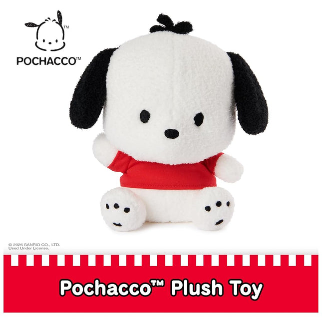 GUND Sanrio Pochacco Plush, Puppy Stuffed Animal for Ages 1 and Up, White/Red, 6�