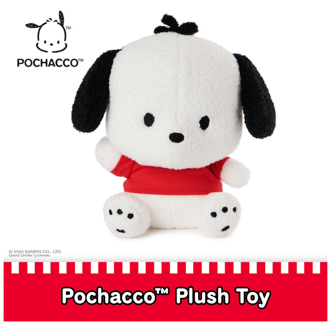 GUND Sanrio Pochacco Plush, Puppy Stuffed Animal for Ages 1 and Up, White/Red, 6�