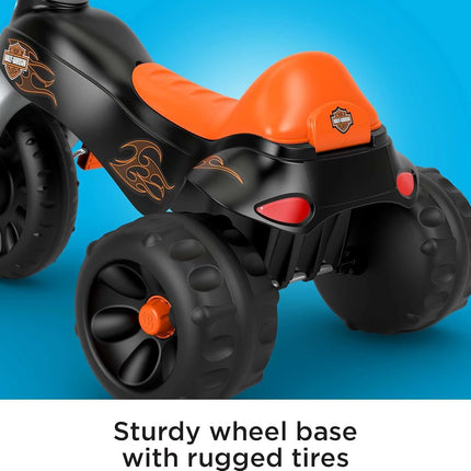 Fisher-Price Toddler Tricycle Harley-Davidson Tough Trike, Toy Bike with Handlebar Grips & Storage for Outdoor Play Kids Ages 2+ Years