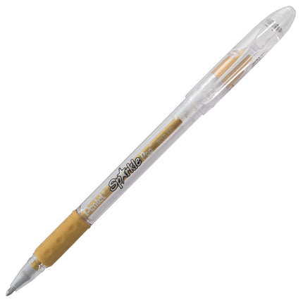 Bolígrafo de gel metálico Pentel Sparkle Pop, (1.0mm) Trazo grueso, Oro, Caja de 12 bolígrafos (K91-DX)