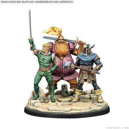 Asmodee | Marvel: Crisis Protocol Valkyrie on Aragon & Warriors Three | Miniatures Game | Ages 14+ | 2 Players | 90 Minutes Playing Time