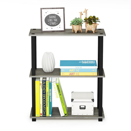 Furinno TURN-S-TUBE Set of 2. 3-Tier Tool-Free Corner Shelf, French Oak