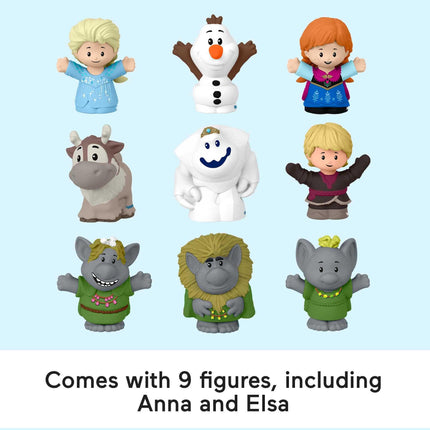 Fisher-Price Little People Juguete para niños pequeños de Disney Frozen, estuche de castillo portátil con figuras para juegos de imitación, para niños de 18 meses en adelante