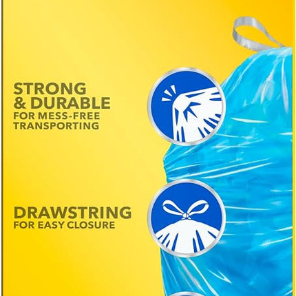 Glad Large Drawstring Recycling Bags, Blue, 30 Gallon, 28 Count, Pack May Vary