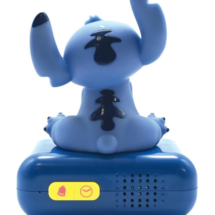 LEXIBOOK, Disney Stitch Night Light Alarm Clock, Sounds and Melodies, LCD Backlit Display, Luminous, Snooze, Blue, RL800D