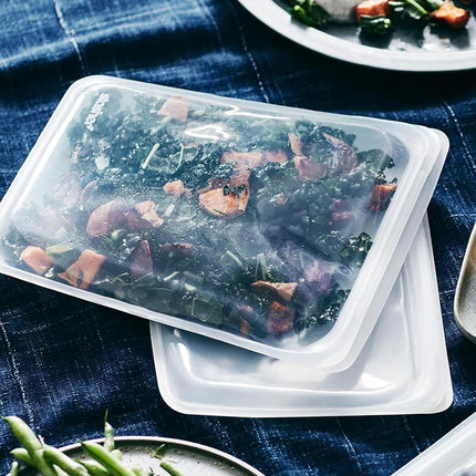 Stasher Platinum Silicone Food Grade Reusable Storage Bag, Clear (Bundle 4-Pack Large) | Reduce Single-Use Plastic | Cook, Store, Sous Vide, or Freeze | Leakproof, Dishwasher-Safe, Eco-friendly