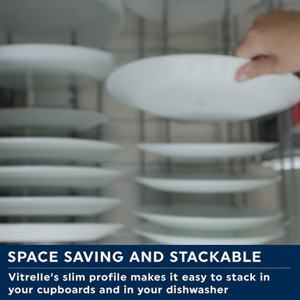 CORELLE Dinner Set (12-Piece, Winter Frosted White) for 4, 4 Dinner Plates, Dessert Plates and Bowls, 3 Times More Durable, Half the Space and Weight of Ceramic, Up to 80%