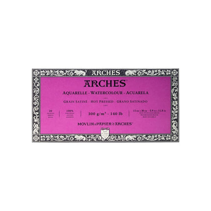 Arches Watercolor Paper Block, Hot Press, 5.9" x 1