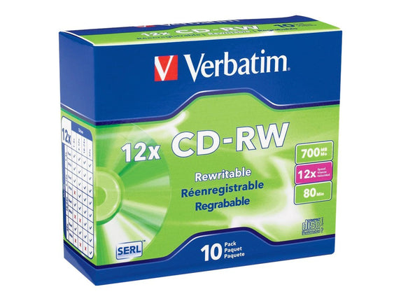 Verbatim CD-RW 80MIN 700MB 4X-12X High Speed Brand