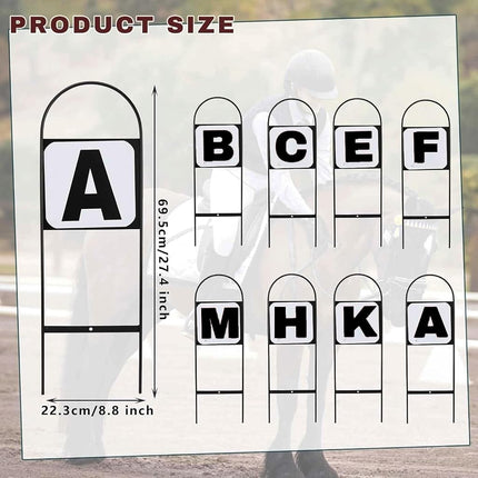 HDYEGY 8Pcs Dressage Letters Arena Markers,Metal Dressage Arena Letters Dressage Equipment for Equestrian Athletes and Events Includes Letters A,B,C,E,F,H,K,M