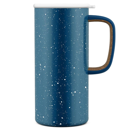Taza de viaje Ello Campy con aislamiento al vacío, tapa deslizante a prueba de fugas y cómoda asa de transporte, perfecta para café o té, sin BPA, Avalon Sea, 18oz