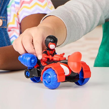 Marvel Spidey and his Amazing Friends Action Figure and Toy Vehicle 3 Pack, 3 Poseable 3-Inch Figures, 3 Vehicles, 3 Accessories, Super Hero Toys, 3+, Red