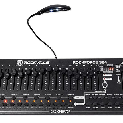 Rockville ROCKFORCE 384 Channel Light/Fog DMX Lighting Controller + MIDI Control