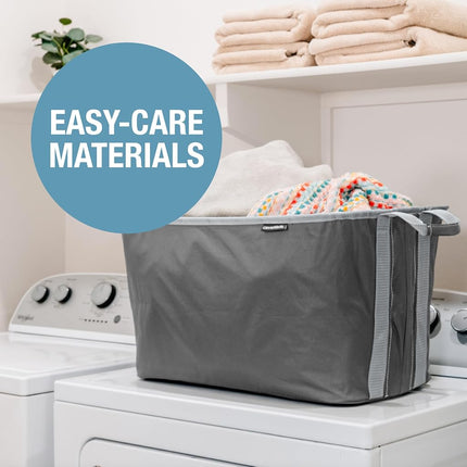 CleverMade Collapsible Fabric Laundry Basket, 60L, 16 Gal, 2 Pack, Denim