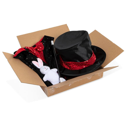 Melissa & Doug Magician Role Play Costume Set - Includes Hat, Cape, Wand, Magic Tricks