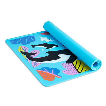 Munchkin WildLove Reversible Silicone Placemat for Kids, 1pk, Orca