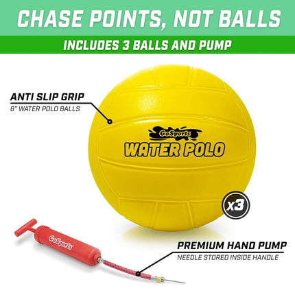 GoSports Floating Water Polo Game Set | Must Have Summer Pool Game | Includes Goal and 3 Balls