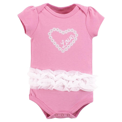 Hudson Baby Unisex Baby Cotton Bodysuits, Love Daisy Tutu, 9-12 Months, Love Daisy Tutu, 9-12 Months