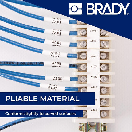 Brady M21-187-C-342 7' Length, 0.335" Width, B-342 Permasleeve Heat-Shrink Polyolefin, Black On White Color PermaSleeve Markers for BMP 21 Mobile Printer and IDPAL