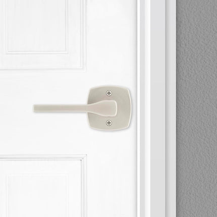 Kwikset Tripoli Lever Dummy Door Handle, Single Sided Lever for Closets, French Double Doors, and Pantry, Satin Nickel Non-Turning Reversible Interior Push/Pull Lever, with Microban Protection