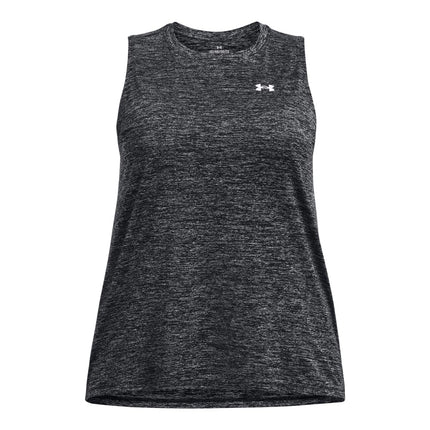 Under Armour Women's Tech Tank Twist Sports Shirt Made of Super Soft UA Tech Material, Quick-Drying Functional Shirt, (001) Black/White, 1X
