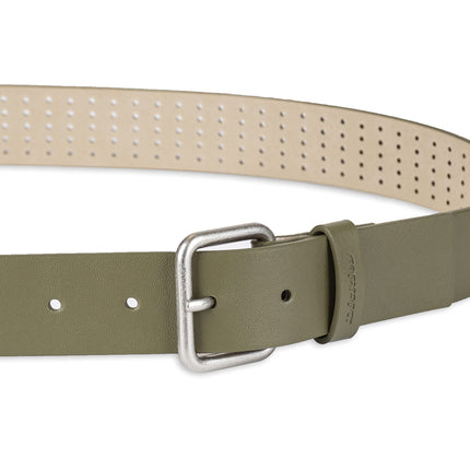 Dickies Women’s Leather Casual Belt, Olive Perforated, S