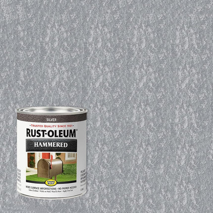 Rust-Oleum 7213502 Hammered Metal Finish, Silver, 1-Quart