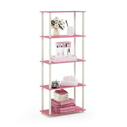 Furinno TURN-N-TUBE 5-Tier Tool-Free Corner Shelf,