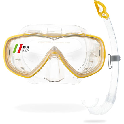 Cressi Single Lens Mask & Snorkel Set - Tempered G