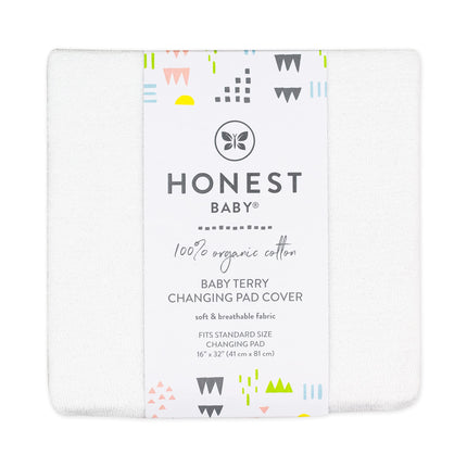 HonestBaby Baby Organic Terry Cotton Changing Pad Covers, Bright White, One Size