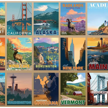 Buffalo Games - Classic Collage - Brilliant Travel - 1000 Piece Jigsaw Puzzle for Adults Challenging Puzzle Perfect for Game Nights - Finished Puzzle Size is 26.75 x 19.75