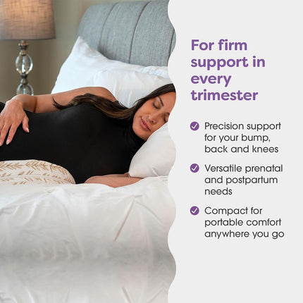 Boppy Pregnancy Wedge Pillow with Removable Jersey Pillow Cover, Taupe Grassland, Firm, Compact Support, Prenatal and Postnatal Positioning