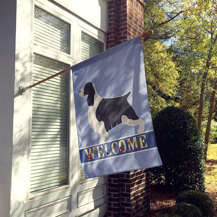 Caroline's Treasures BB8273CHF English Springer Spaniel Welcome Canvas House Flag, Multicolor