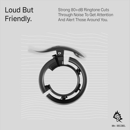 Knog Oi Prima Bike Bell – Loud 80dB Ring, Wrap-Around Design, WAVETEK Hammer, Durable Build, Easy Install – 2 Sizes to Ensure Correct Fit.