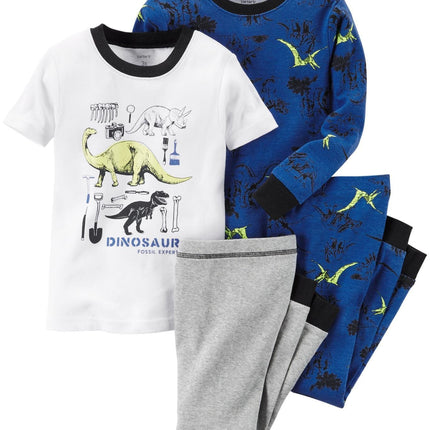 Carter's Baby Boys' 4 Piece PJ Set - Dino - 6 Mont