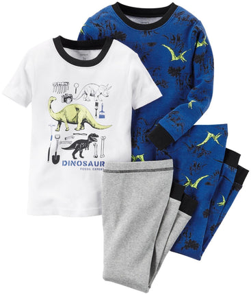 Carter's Baby Boys' 4 Piece PJ Set - Dino - 6 Mont
