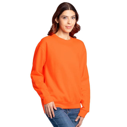 Sudadera de cuello redondo de vellón Eversoft para hombre de Fruit of the Loom, control de humedad y transpirable, tallas S-4x, naranja de seguridad, 4XL