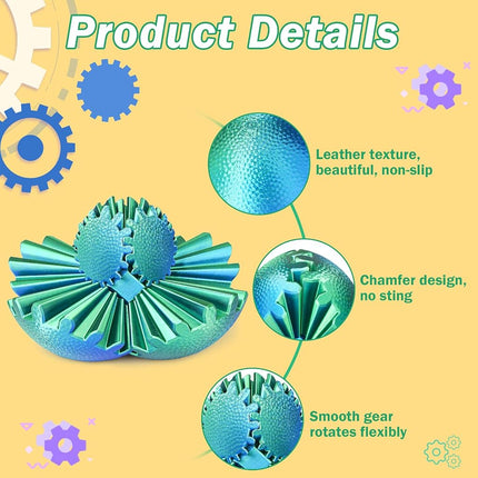 4PCS Gear Ball Fidget Toys Steampunk Gear Sphere 3D Printed Sensory Desk Fidget Stress Relief for Kids Teens Adults Birthday Christmas Gift Stocking Filler Easter Basket Filler (Multicolor)