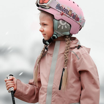 OutdoorMaster Kids Ski Helmet and Goggles Set, Snowboard Helmet, Durable PC Shell & EPS Foam, Snow Helmet 12 Cooling Vents, Dial Fit Skiing Helmet, Safety-Certified Snow Sport Helmets for Boys & Girls