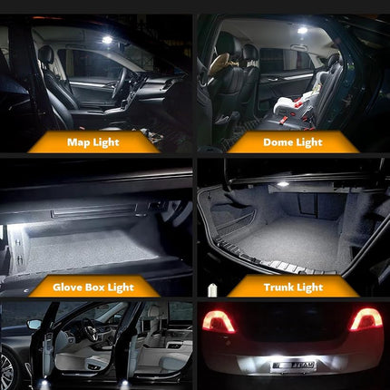 Zakolak 24PCS LED Interior Car Lights, Extremely Bright 6500K White LED Bulb Kit, Applicable to Dome Map Door Lights and Other Parts Replacement for Your Cars, to Help You See Inside The Car at Night