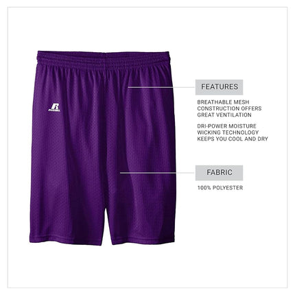 Russell Athletic Big Boys' Youth Mesh Short Purple