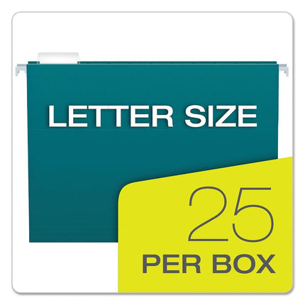 Pendaflex Essentials Hanging Folders, Letter Size, Teal, 25 per Box (81614)