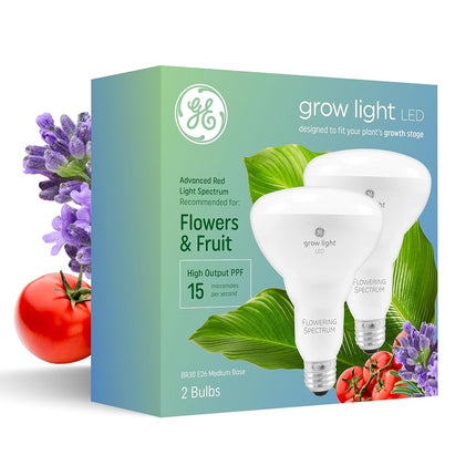 Grow LED Light Bulb, BR30 Flood Light, Indoor LED Grow Lights for Plants, Flowers and Fruit with Advanced Light Spectrum, 9 Watts (2 Pack)