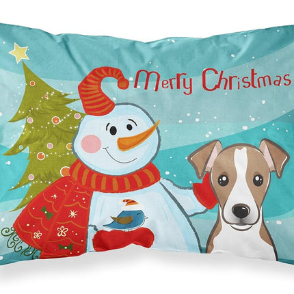 Caroline's Treasures BB1880PILLOWCASE Funda de almohada estándar de tela con diseño de muñeco de nieve y Jack Russell Terrier, grande, multicolor